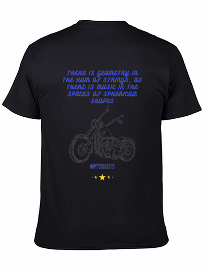 Geometric Music T-Shirt: Pythagorean Motorcycle Design