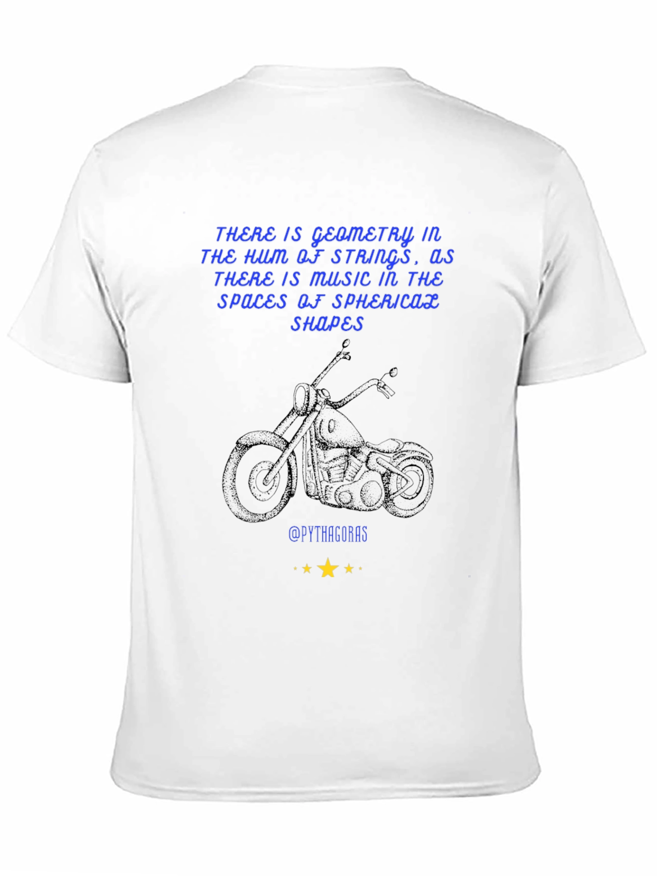 Geometric Music T-Shirt: Pythagorean Motorcycle Design