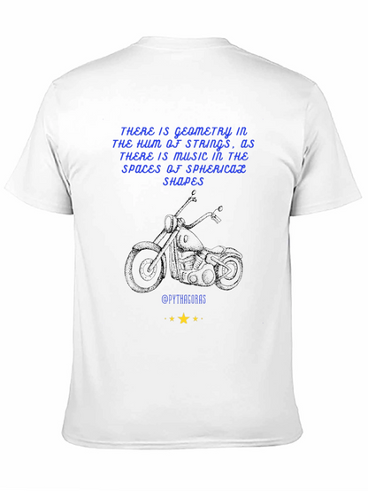 Geometric Music T-Shirt: Pythagorean Motorcycle Design