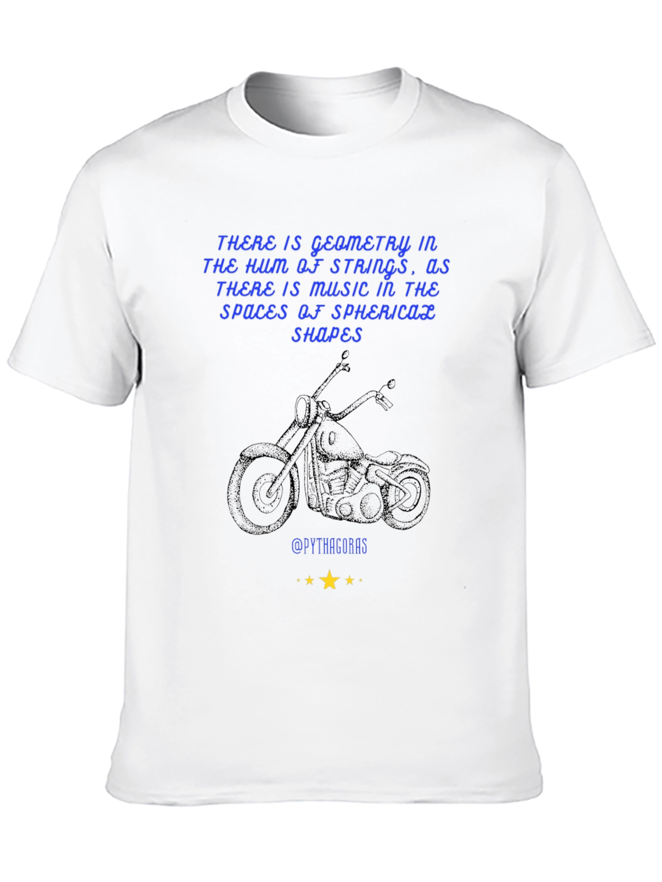 Geometric Music T-Shirt: Pythagorean Motorcycle Design