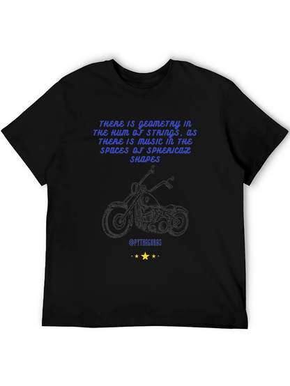 Geometric Music T-Shirt: Pythagorean Motorcycle Design