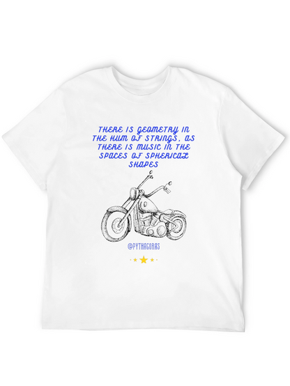 Geometric Music T-Shirt: Pythagorean Motorcycle Design