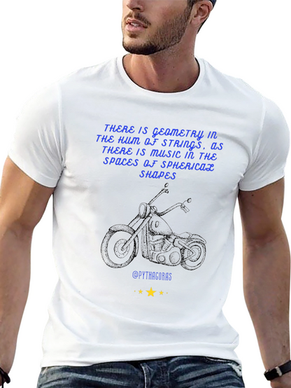 Geometric Music T-Shirt: Pythagorean Motorcycle Design