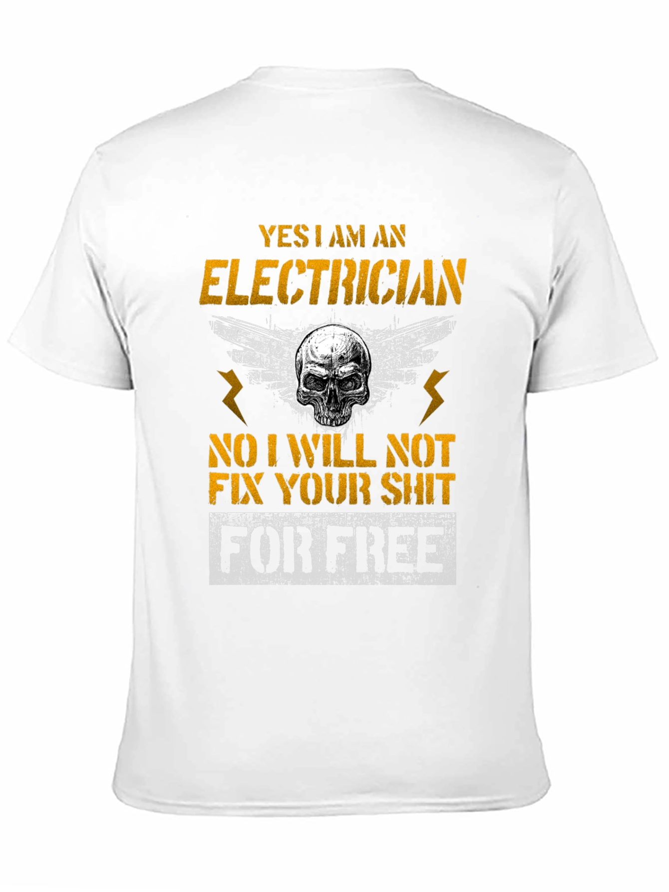 Electrician Skull Humor T-Shirt Funny Gift
