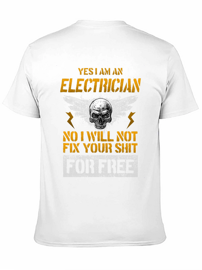 Electrician Skull Humor T-Shirt Funny Gift