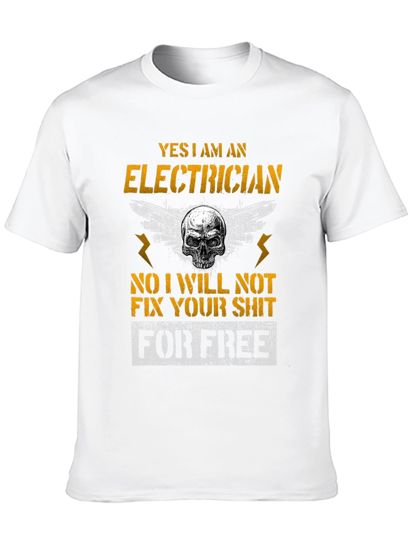 Electrician Skull Humor T-Shirt Funny Gift