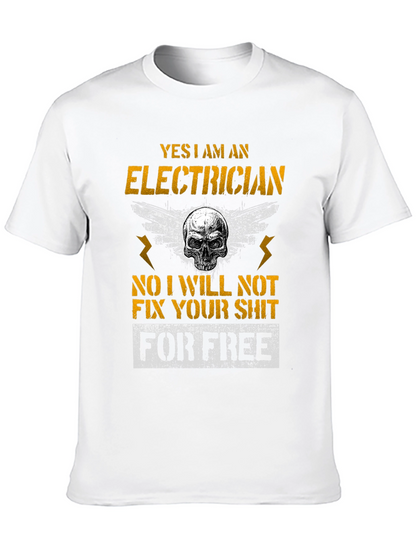 Electrician Skull Humor T-Shirt Funny Gift