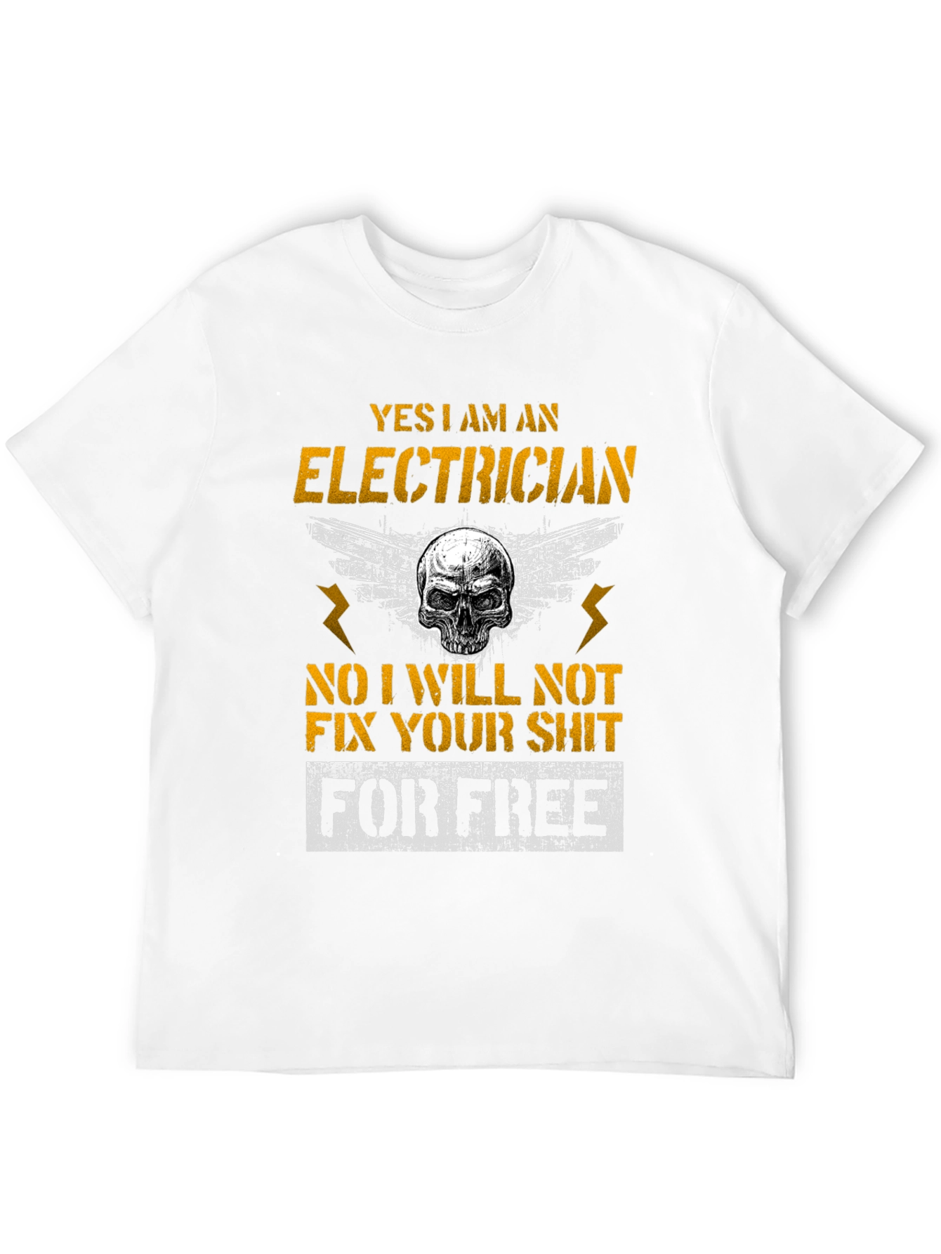 Electrician Skull Humor T-Shirt Funny Gift