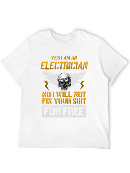 Electrician Skull Humor T-Shirt Funny Gift