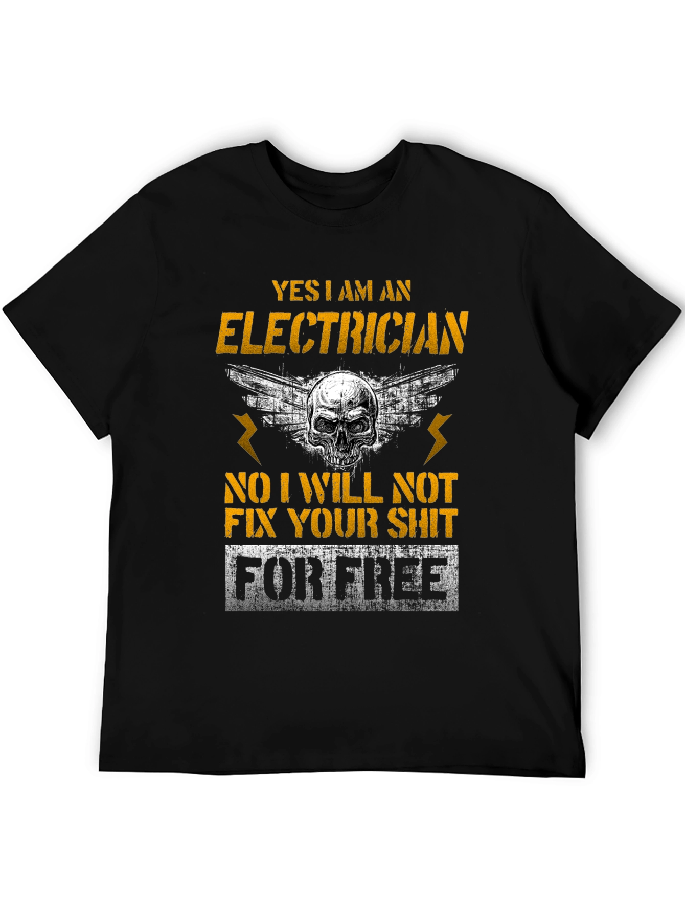 Electrician Skull Humor T-Shirt Funny Gift