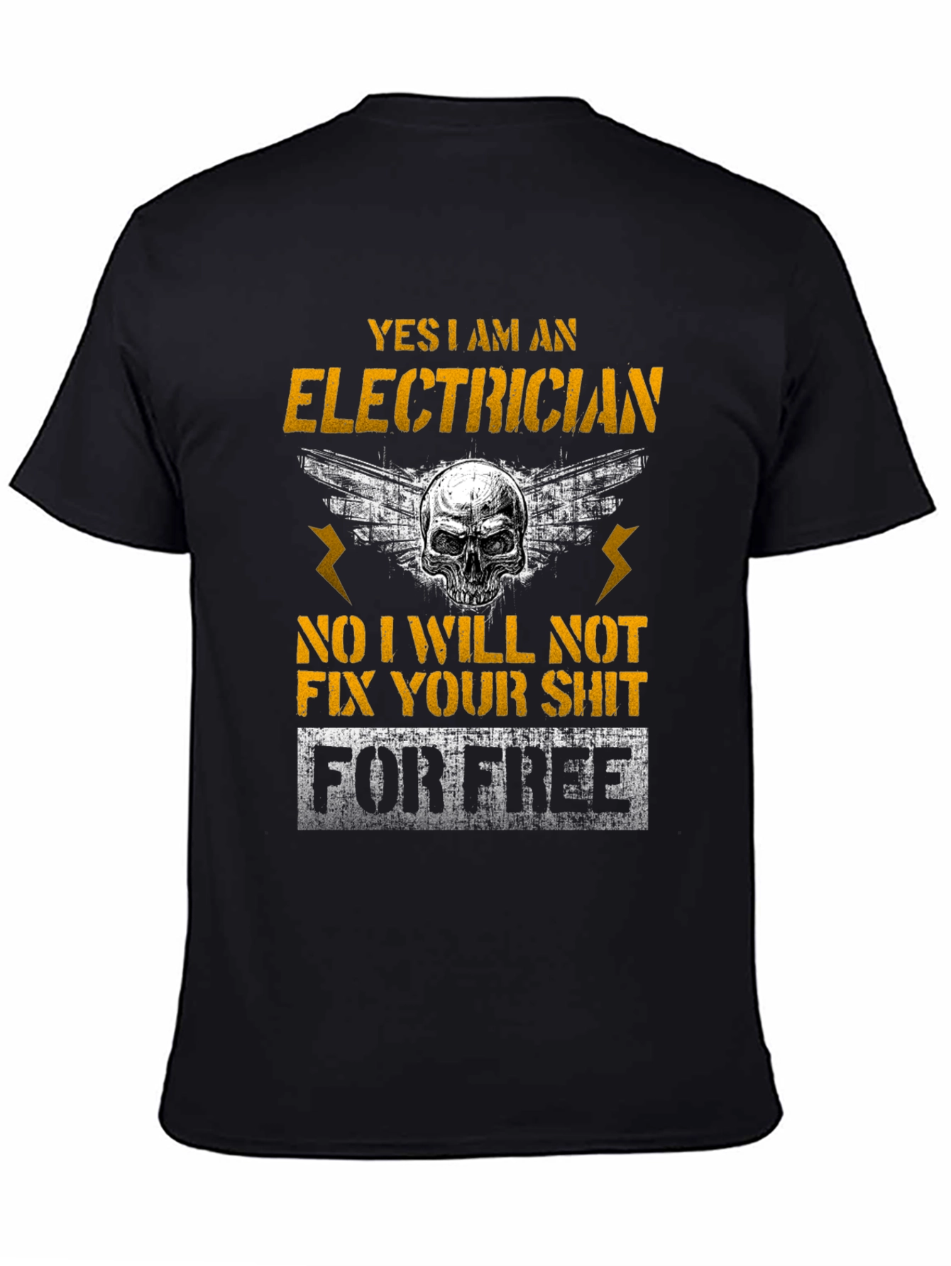 Electrician Skull Humor T-Shirt Funny Gift