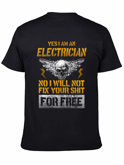 Electrician Skull Humor T-Shirt Funny Gift