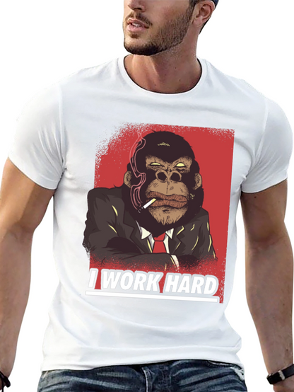 I Work Hard Gorilla Graphic T-Shirt