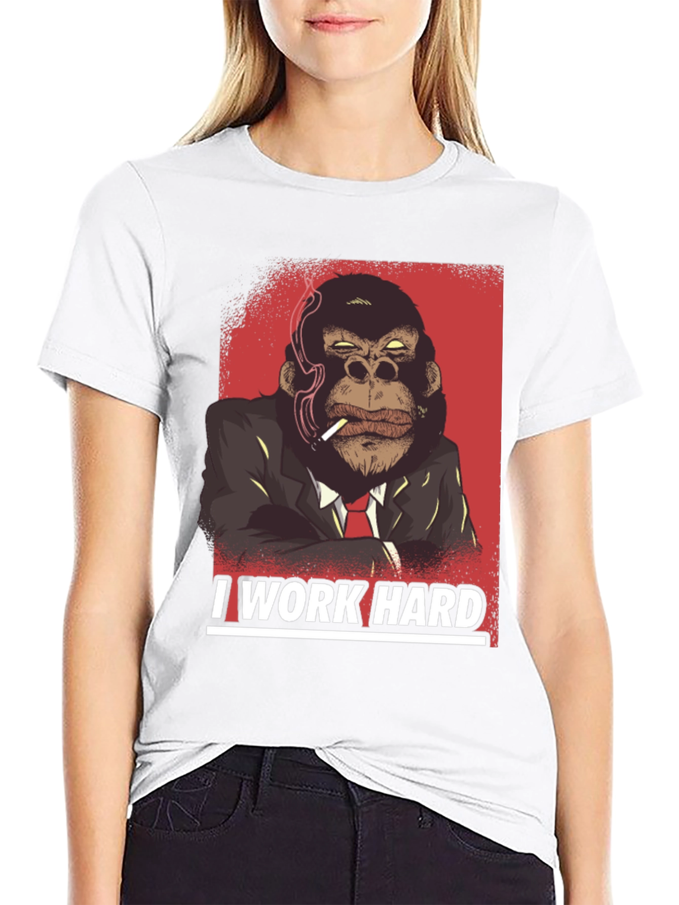 I Work Hard Gorilla Graphic T-Shirt