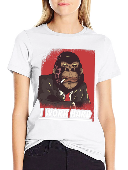 I Work Hard Gorilla Graphic T-Shirt