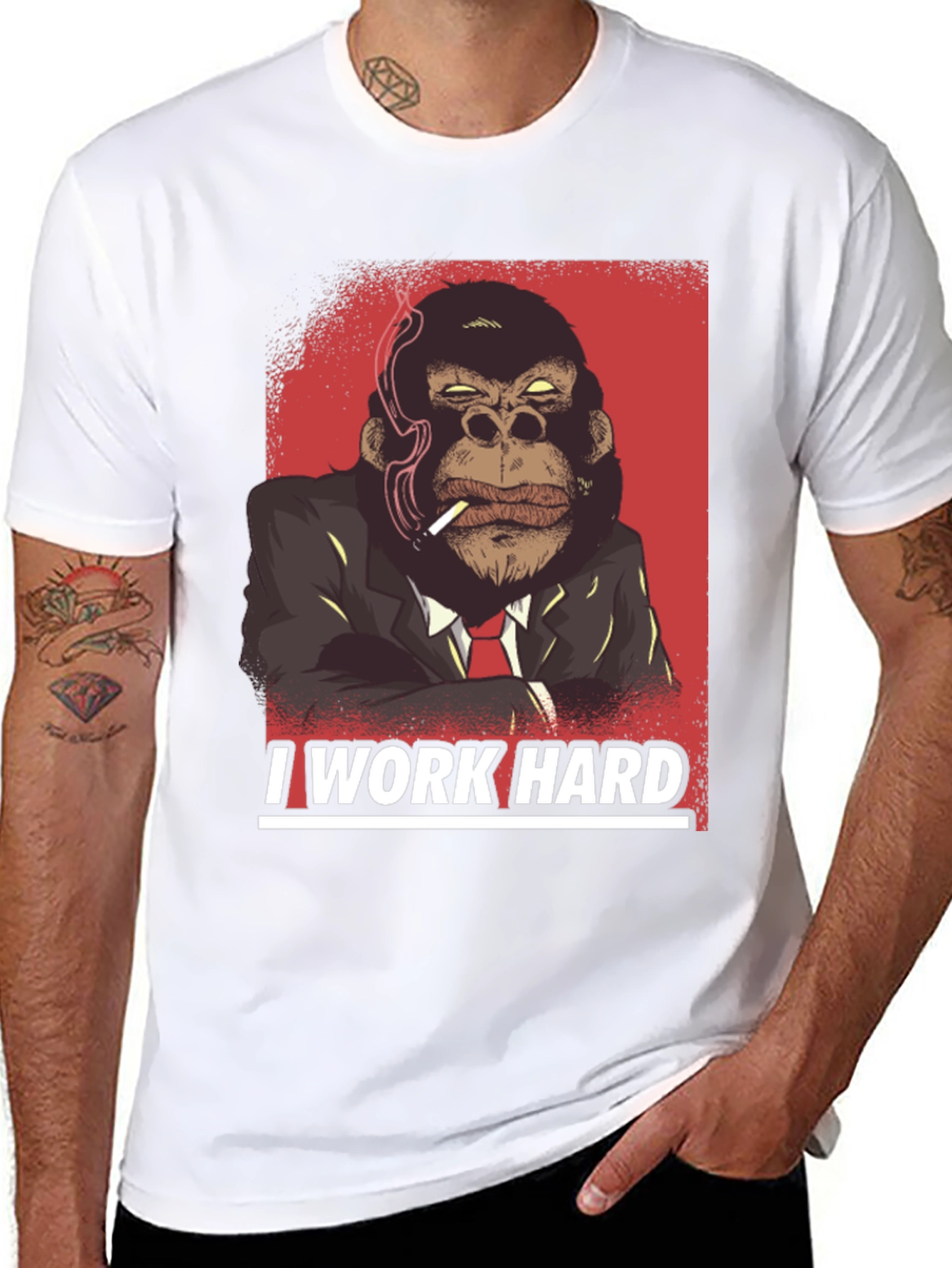 I Work Hard Gorilla Graphic T-Shirt