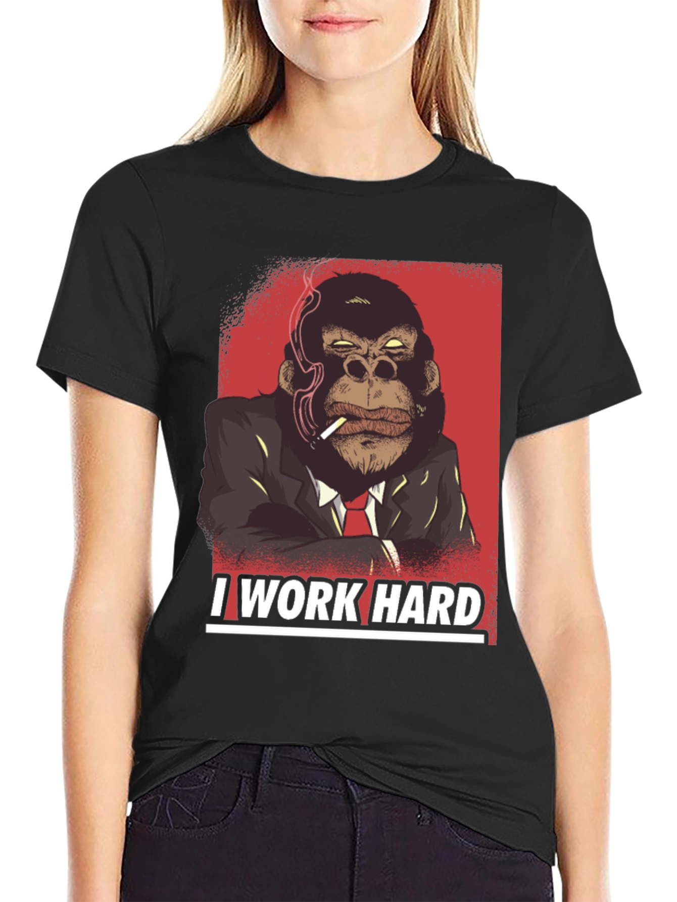 I Work Hard Gorilla Graphic T-Shirt