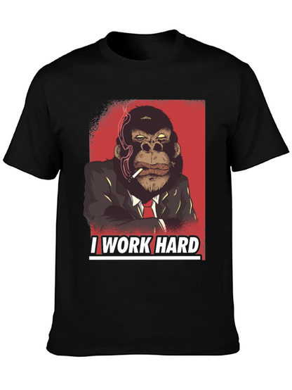 I Work Hard Gorilla Graphic T-Shirt