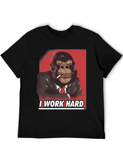 I Work Hard Gorilla Graphic T-Shirt