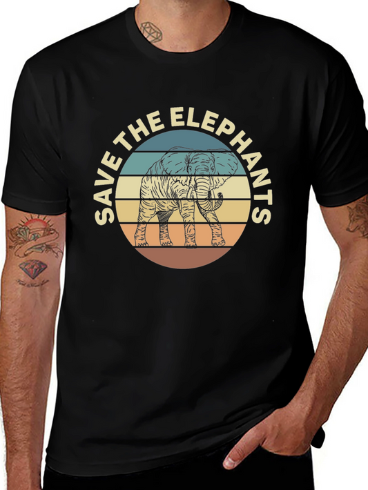 Save the Elephants T-Shirt | Vintage Style Wildlife Tee