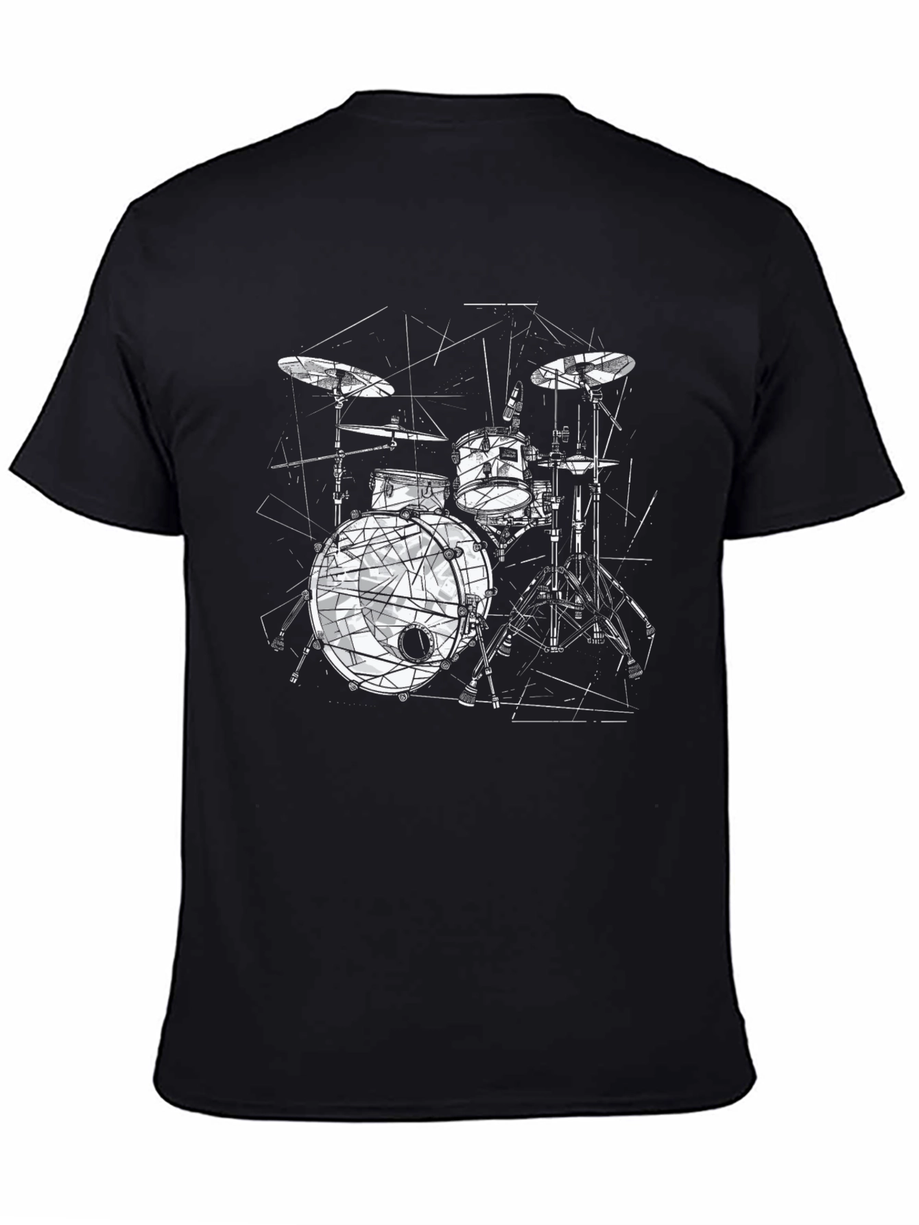 Drum Kit Graphic Tee - Black