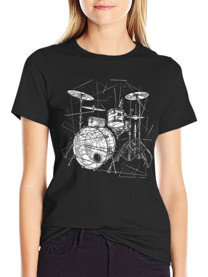 Drum Kit Graphic Tee - Black