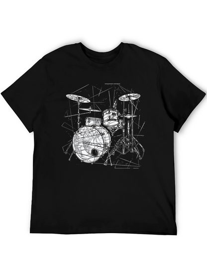 Drum Kit Graphic Tee - Black