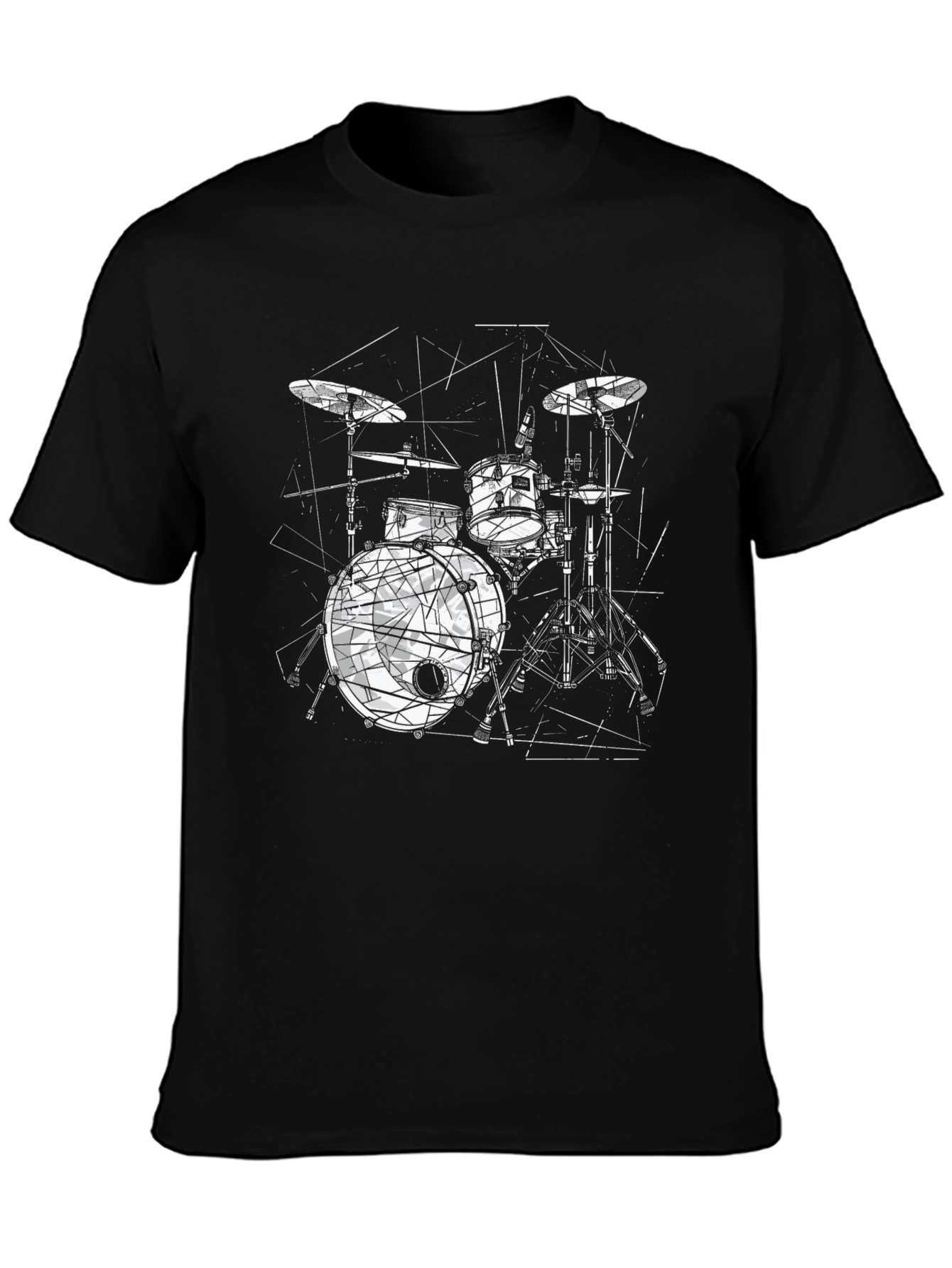 Drum Kit Graphic Tee - Black