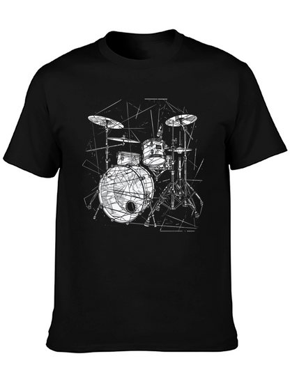 Drum Kit Graphic Tee - Black