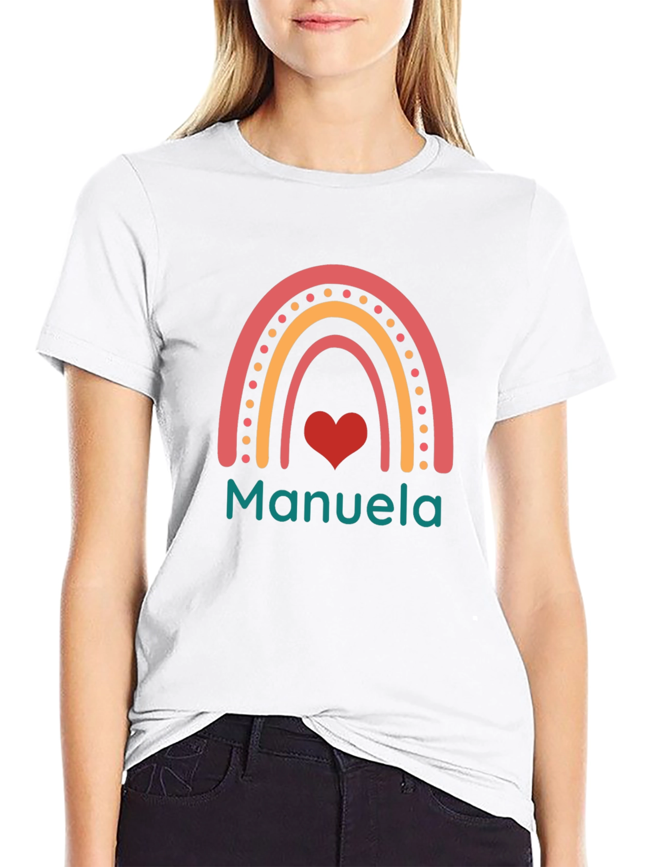 Manuela Rainbow Heart Graphic Tee - Unisex