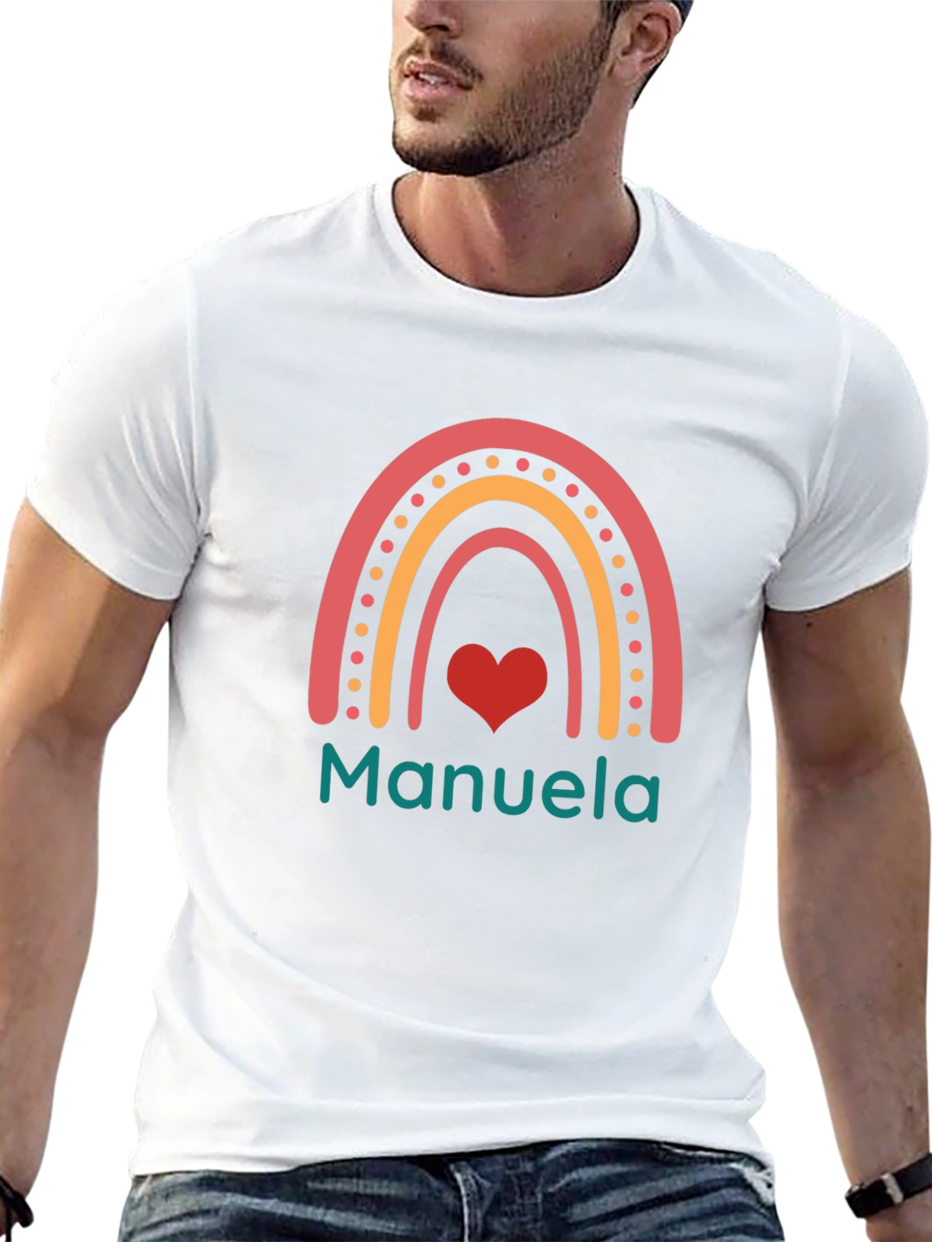 Manuela Rainbow Heart Graphic Tee - Unisex
