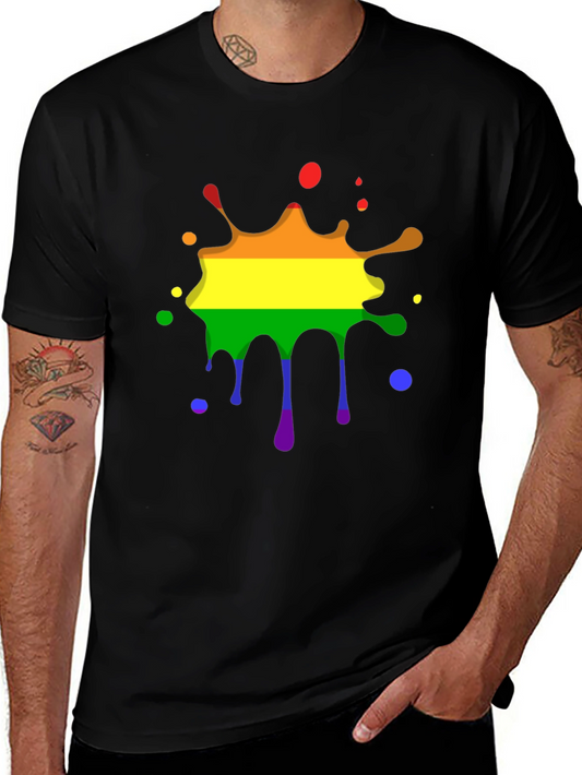 Pride Rainbow Splatter Black T-Shirt