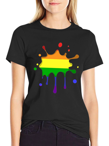 Pride Rainbow Splatter Black T-Shirt