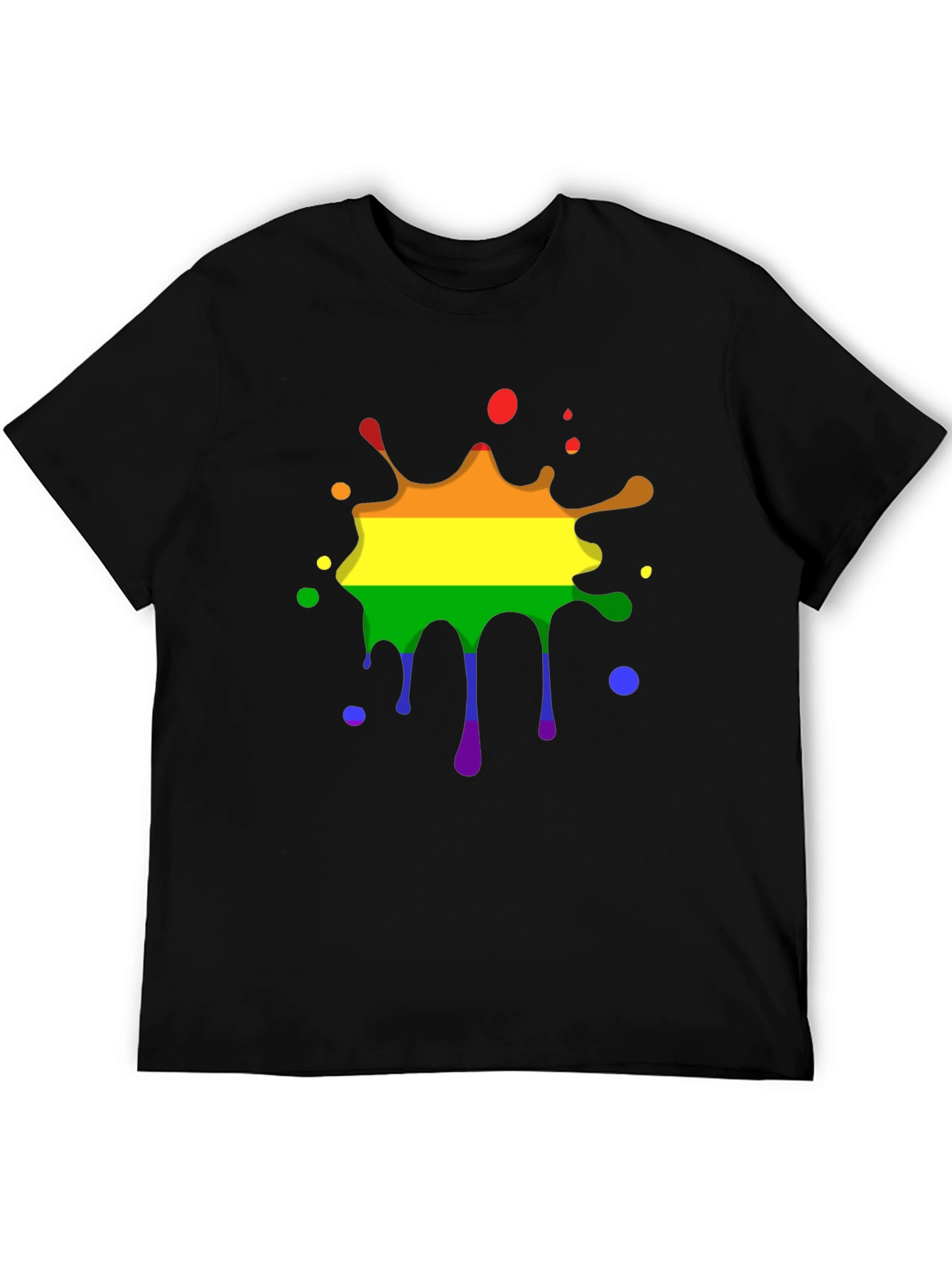 Pride Rainbow Splatter Black T-Shirt