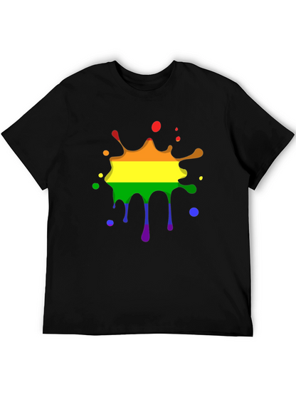 Pride Rainbow Splatter Black T-Shirt