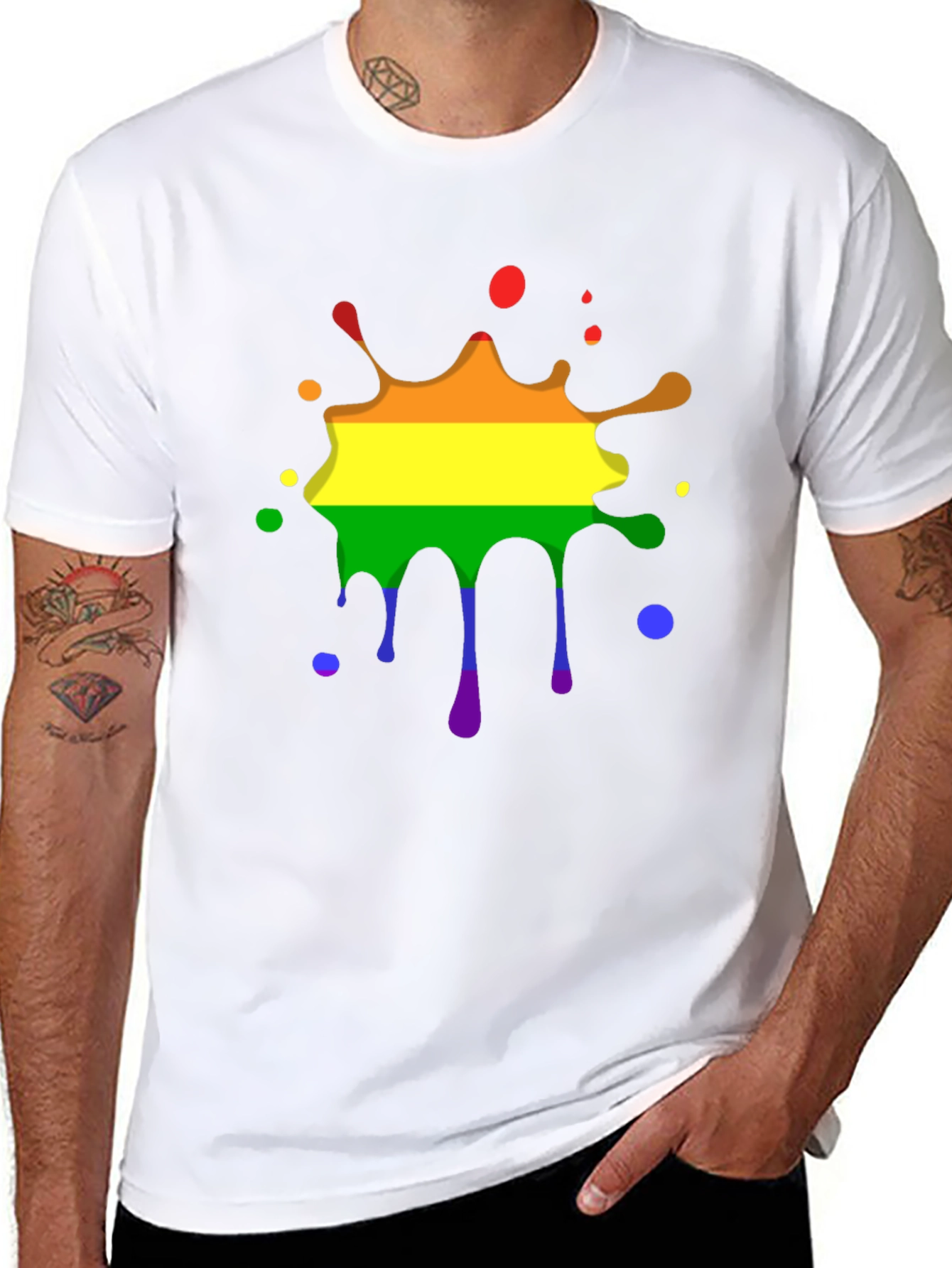 Pride Rainbow Splatter Black T-Shirt