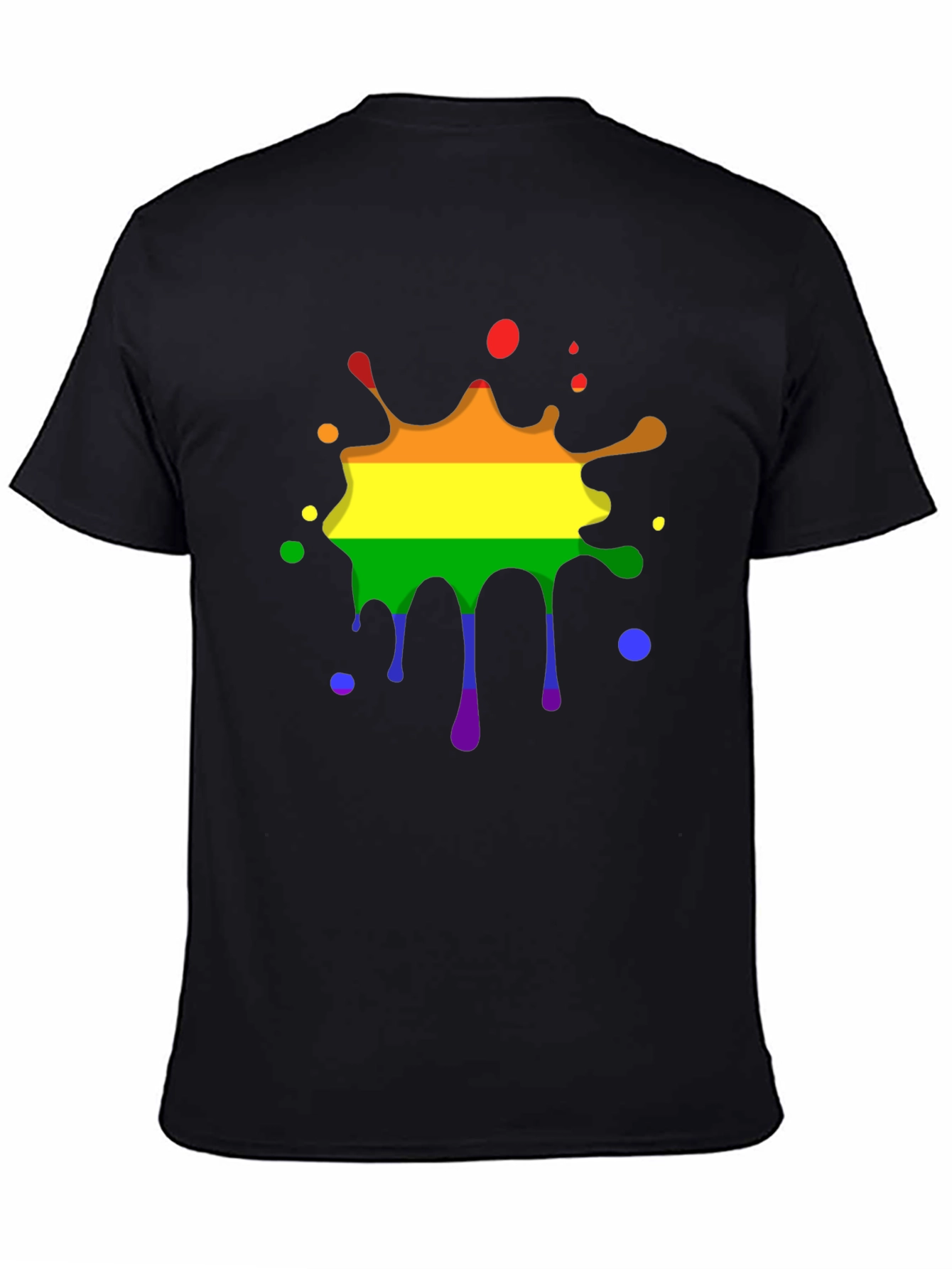 Pride Rainbow Splatter Black T-Shirt