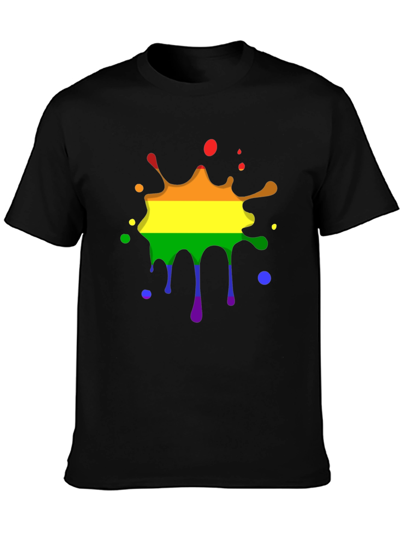Pride Rainbow Splatter Black T-Shirt