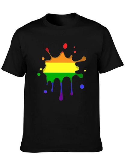Pride Rainbow Splatter Black T-Shirt