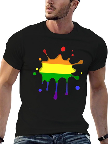 Pride Rainbow Splatter Black T-Shirt