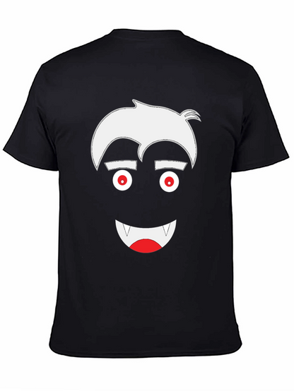 Vampire Cartoon Graphic Tee - Mens Black T-Shirt