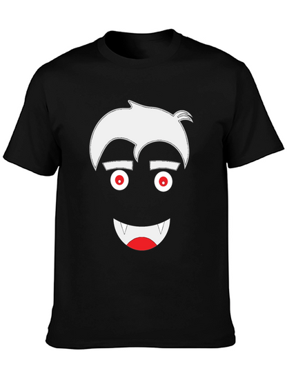 Vampire Cartoon Graphic Tee - Mens Black T-Shirt