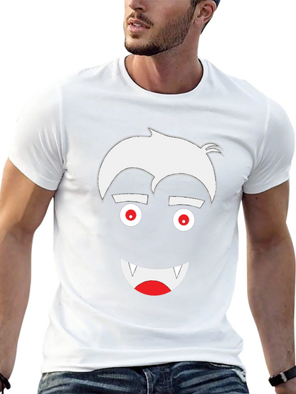 Vampire Cartoon Graphic Tee - Mens Black T-Shirt