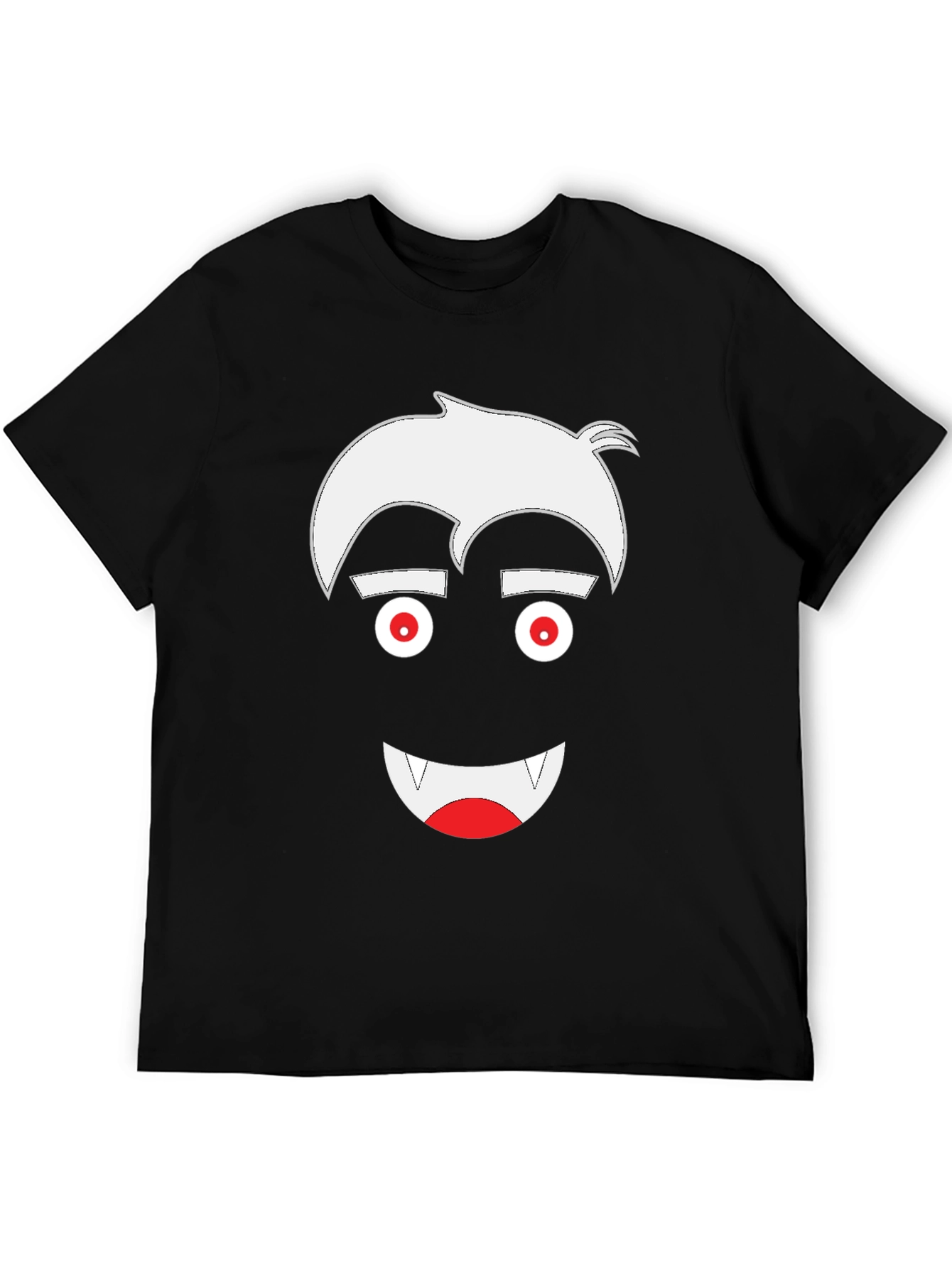 Vampire Cartoon Graphic Tee - Mens Black T-Shirt