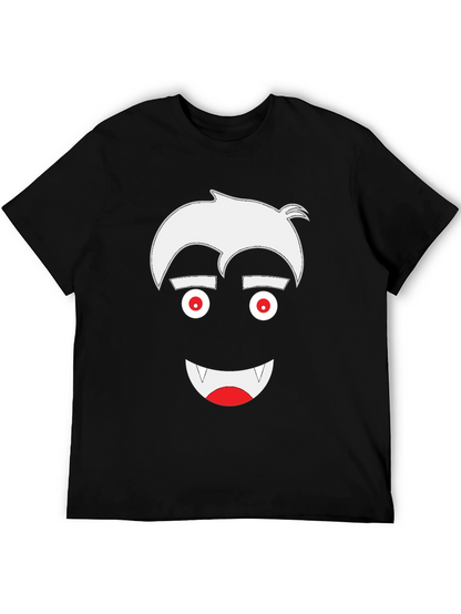 Vampire Cartoon Graphic Tee - Mens Black T-Shirt