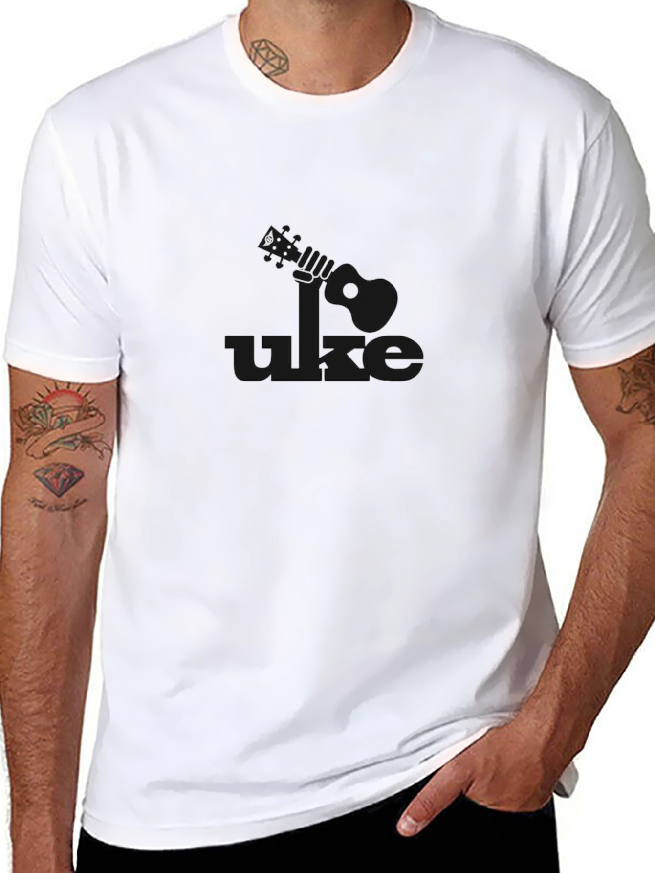 Uke Graphic Tee - Black Casual Ukulele Shirt