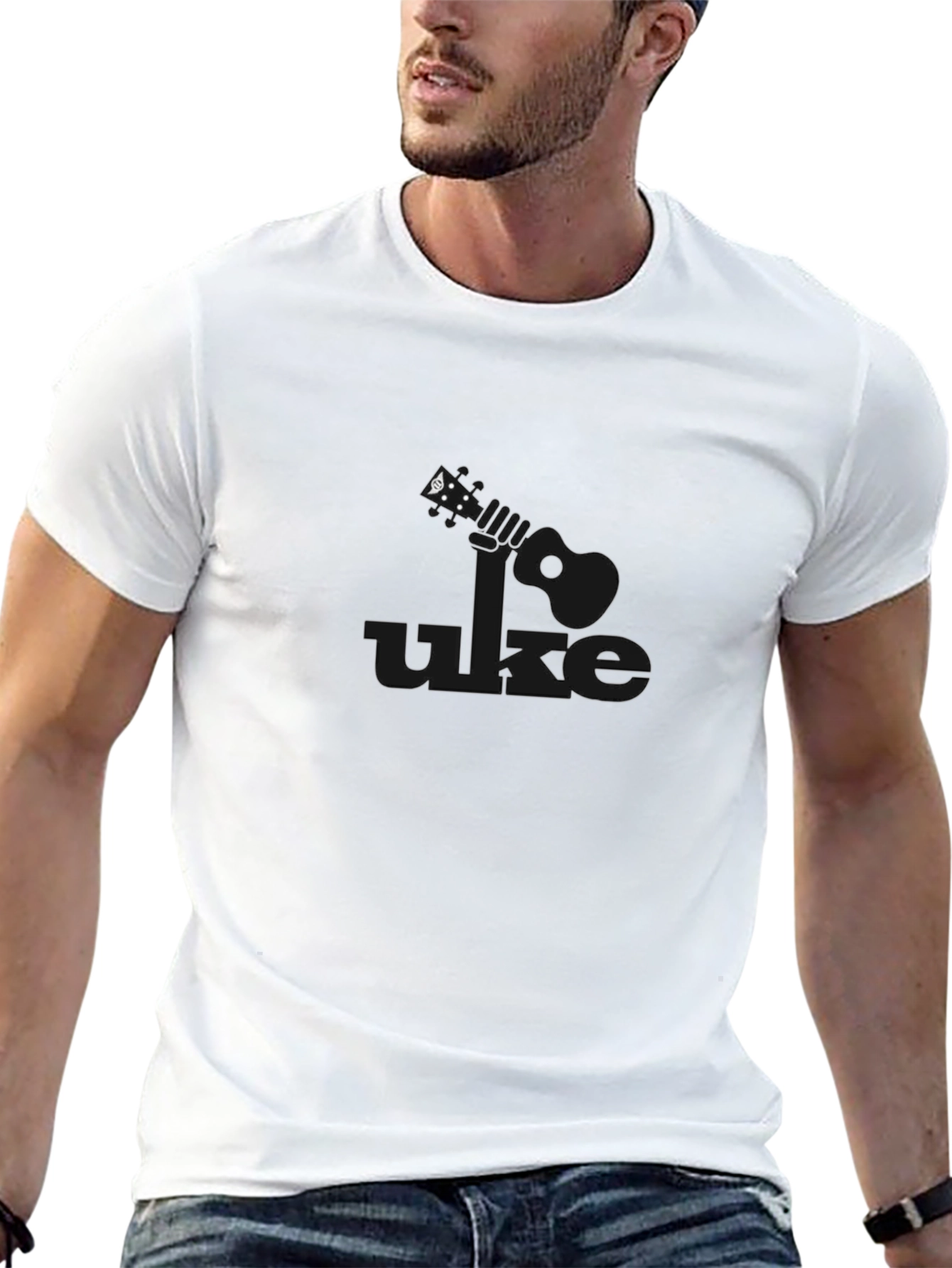 Uke Graphic Tee - Black Casual Ukulele Shirt