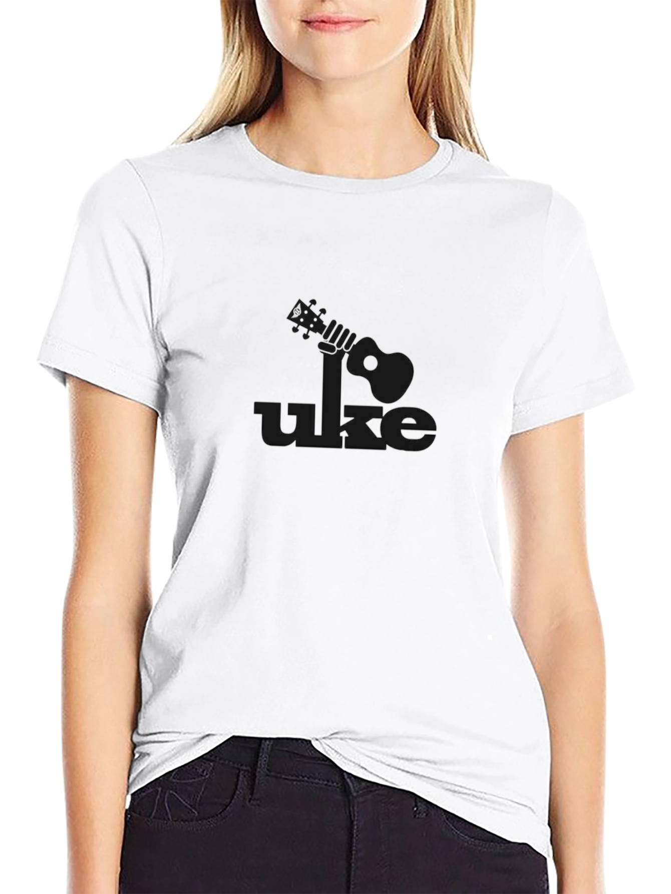 Uke Graphic Tee - Black Casual Ukulele Shirt