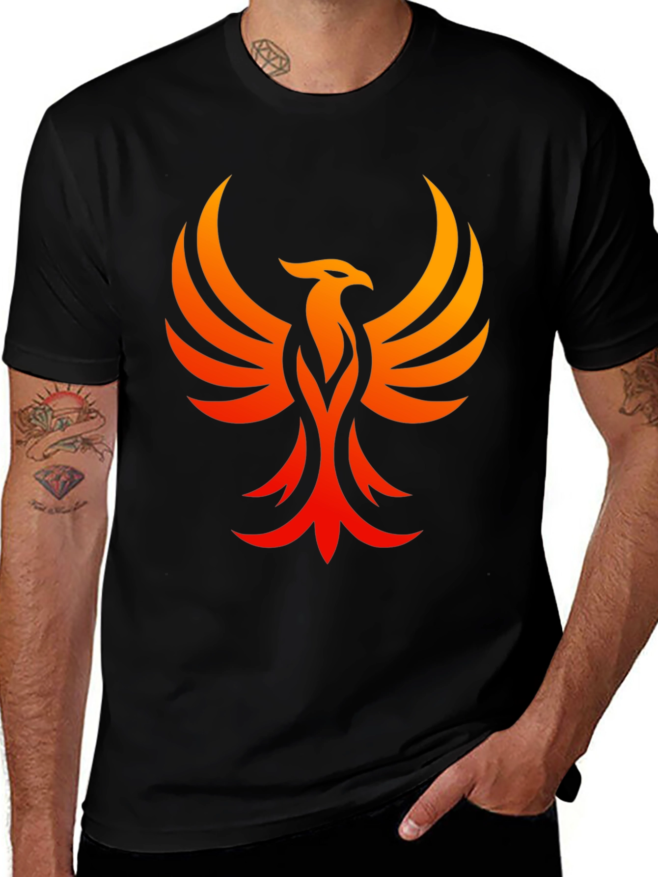 Phoenix Graphic Black T-Shirt - Rising From the Ashes