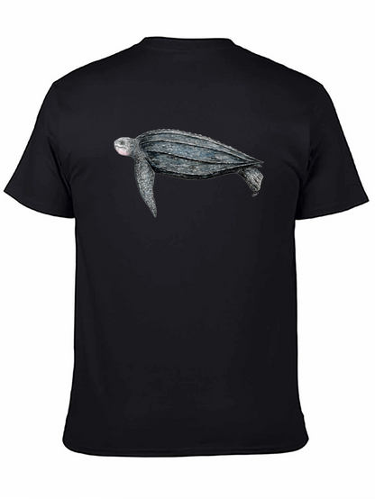 Sea Turtle Graphic Tee - Black Cotton T-Shirt